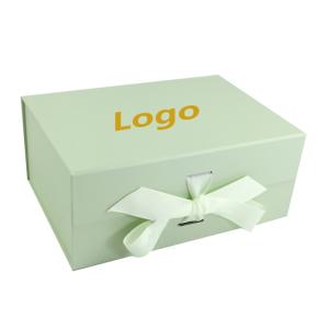 Custom Magnetic Closure Paper Box Set With Ribbon Packaging Gift Foldable Ribbon Box