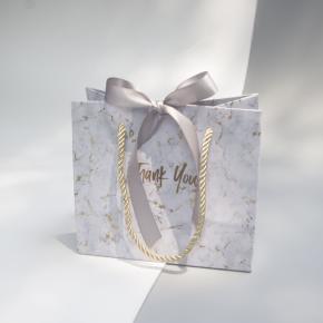 Custom Marbling wedding wind gift paper bag with ribbon